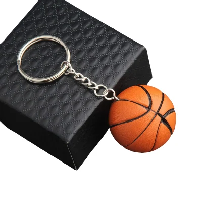 Maßgeschneiderte Schlüsselanhänger Basketball Großhandel Geschenkartikel Günstige Souvenirs PU Basketball Schlüsselanhänger